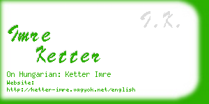 imre ketter business card